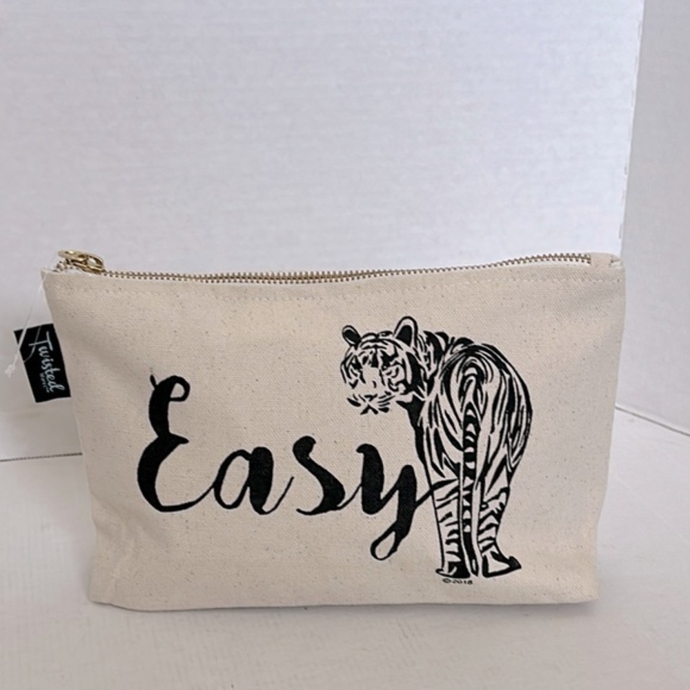 Easy 🐅 Cream and Black Mini Bag/pouch with waterproof lining